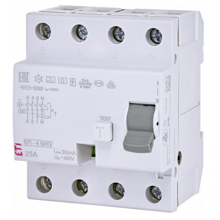 Wyłącznik różnicowoprądowy EFI-4 A G/KV 25/0.03